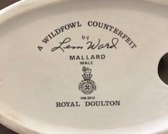 Royal Doulton "A Wildfowl Counterfeit" by Lem Ward Porcelain mallard duck in box.