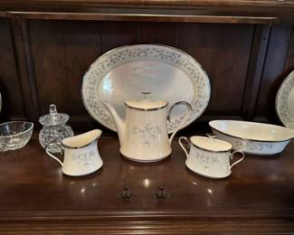 Lenox Windsong china and Waterford crystal.