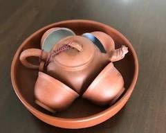 Vintage mini tea set in terracotta.