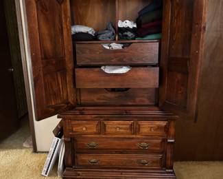 Wardrobe with shelves/ drawers.
