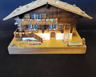 Vintage German chalet music box. Works!