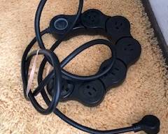 Fun bendable extension cords in white and black.