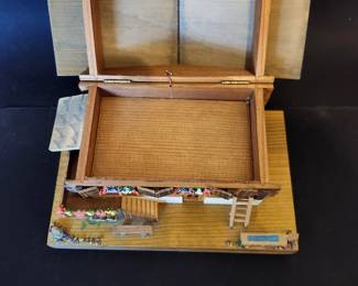 Vintage German chalet music box. Works!