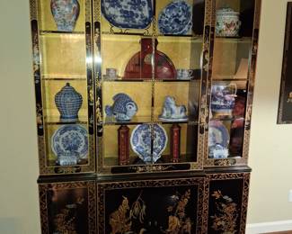 Vintage Drexel Chinoiserie Breakfront (Hand Decorated)