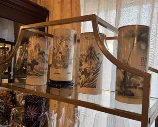 Republic Era Chinese Wig/hat stand vases