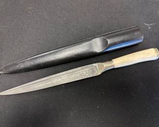 2 Damascus Knife Bone Handle