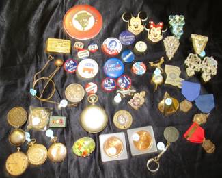 Political pins, watches, etc.