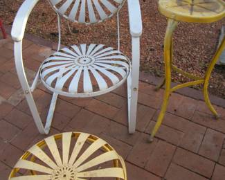 Vintage Francois Carre Sunburst Cantilever Rocker (very little rust)