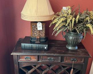 Rustic wooden wine cabinet, decor