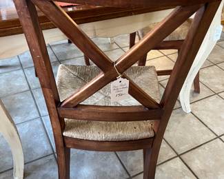 Four Rush Bottom Wooden Chairs