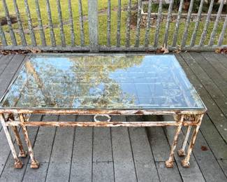 Vintage metal glass top table