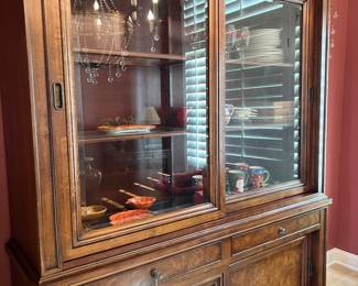 Ethan Allen lighted china cabinet with storage