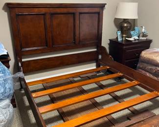 Queen cherry wooden bed