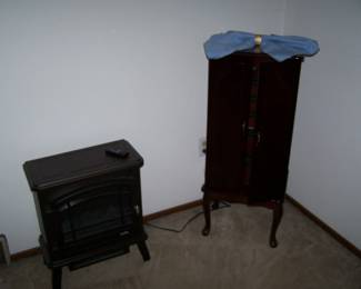 JEWELRY ARMOIRE & SPACE HEATER