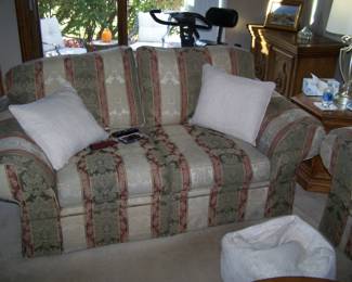 STRIPED TWO-CUSHION LOVESEAT--MATCHES SOFA