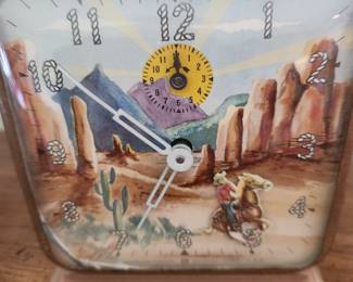 Collectible Western Themed Vintage Ingraham Roy Roger's  Alarm Clock.  Wind up. Everyone should have one! 