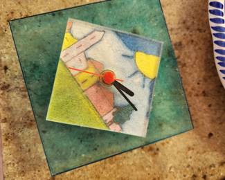 Modern Art Glass Clock 