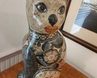 Art Cat..What a cutie! - 1970's Tonala Mexican Folk Art Pottery. 