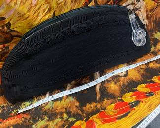 Gorgeous 40s handbag with lucite pull. 