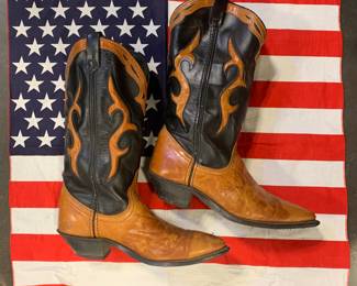 Cowboy boots and USA made deadstock bandanas