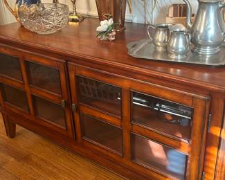 Super Cabinet with Glass Doors for TV or Storage!