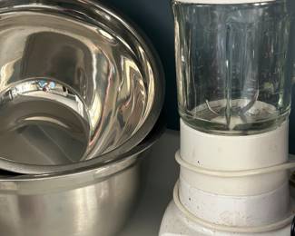 Kitchen Aid Blender and Stainless Bowls