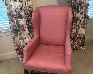 Lovely pink wingback Chair!