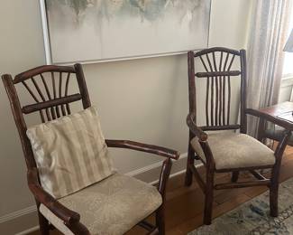 PAIR of North Carolina "Twig" Chairs!  Great for your mountain lodge!