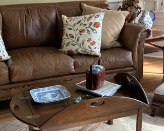 Butler's Tray Coffee Table & Leather Sofa
