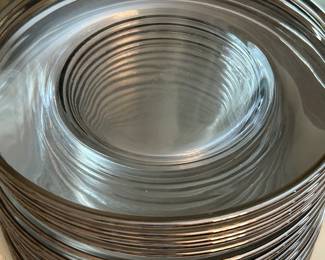 Clear Buffet Plates with Silver Rim....