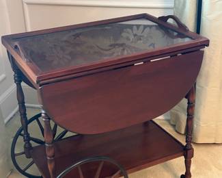 Great Tea Cart with glass tray!