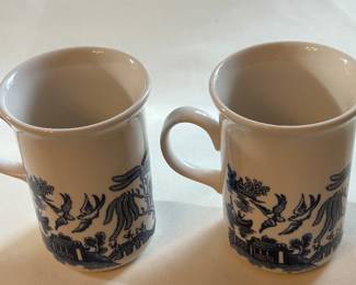 Pair of Blue Willow Coffee Mugs