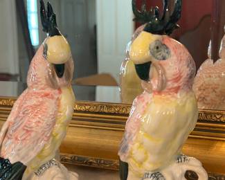 PAIR of Cockatoo in pinks and yellows!