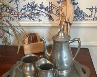 Pewter Coffee Pot, Sugar, & Creamer!