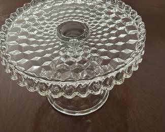Antique Fostoria Round Cake Plate with center well!