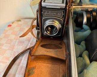 Vintage Japan Fujita Soligor 66 Medium Format Camera with Case. 