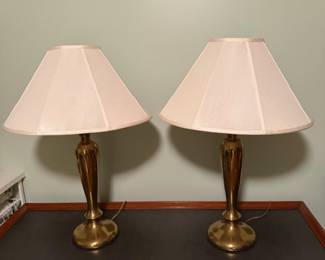 Set of brass lamps