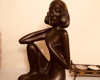 Pair of Bronze bookend figures from Indochina