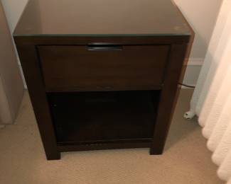 One of a pair of contemporary nightstands