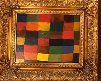 Patricia Zinsmeister Parker, Gridlock, Cleveland School painting, latex enamel on board, image 7" x 9"