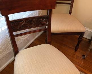 Two of the eight chairs to the Ethan Allen dining room table