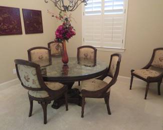 Dining table and chairs
