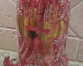Painted hurricane lamp shade