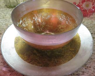 Italian glass bowl and platter