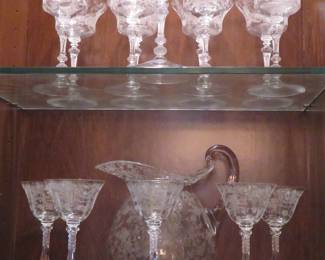 Elegant etched glassware