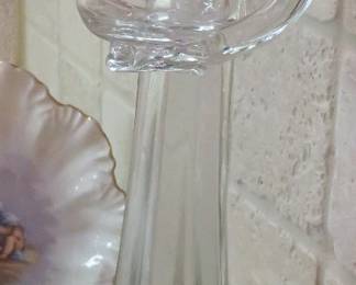 Glass angel tealight holder