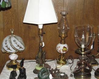 Vintage Lamps & Inkwell