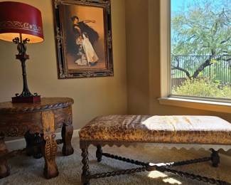 Paul Robert Leather Upholstered Bench $800