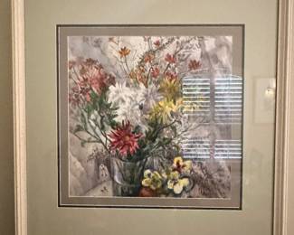 Framed watercolor 