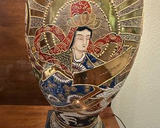 Japanese Satsuma vase converted to lamp